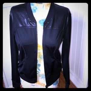 Zella athleisure jacket contrasting leather look